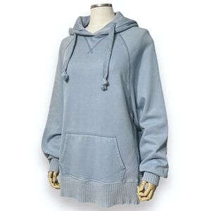 AMERICAN EAGLE OUTFITTERS Powder Blue Oversized Hoodie Sweatshirt Open Sides